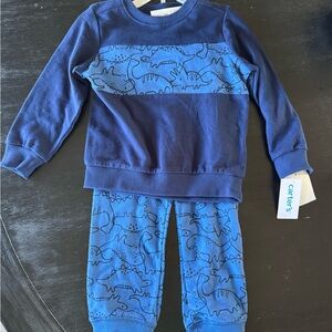 Carter's Navy boys Dinosaur sweater pant Set
